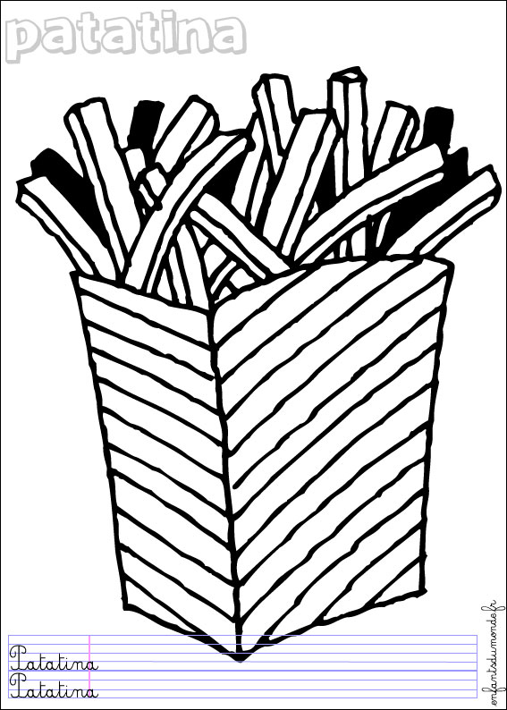 coloriage frites 1